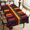1pc Mexican Carnival Colorful Stripe Print Tablecloth, Rectangular Table Cover for Home Dining Kitchen Hotel Party Decor & Gift