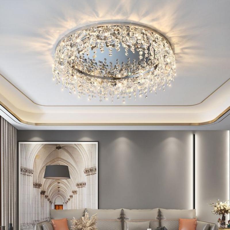 Light Luxury Crystal Living Room Ceiling Light Simple Modern Creative Personalized Bedroom Light Grand Room Lighting