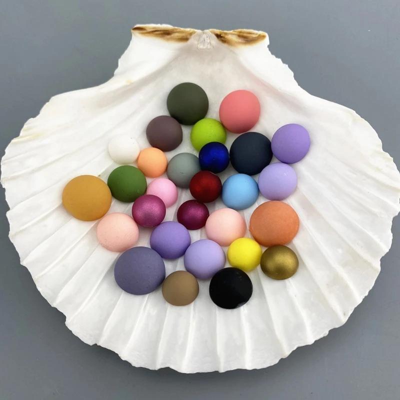 6-12mm Semi Circular Acrylic Flatback Plastic Beads Matte Multi-color Customizable Color Clothing Accessories Beads