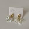 French Retro Shell Flower Fringed Stud Earrings Women'S Light Luxury Elegant High Sense Personality Temperament Versatile Earrings