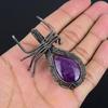 Amethyst Jewelry, 999 Copper Wire Wrapped Gemstone Pendant, Handmade Pendant, For Memorial Day