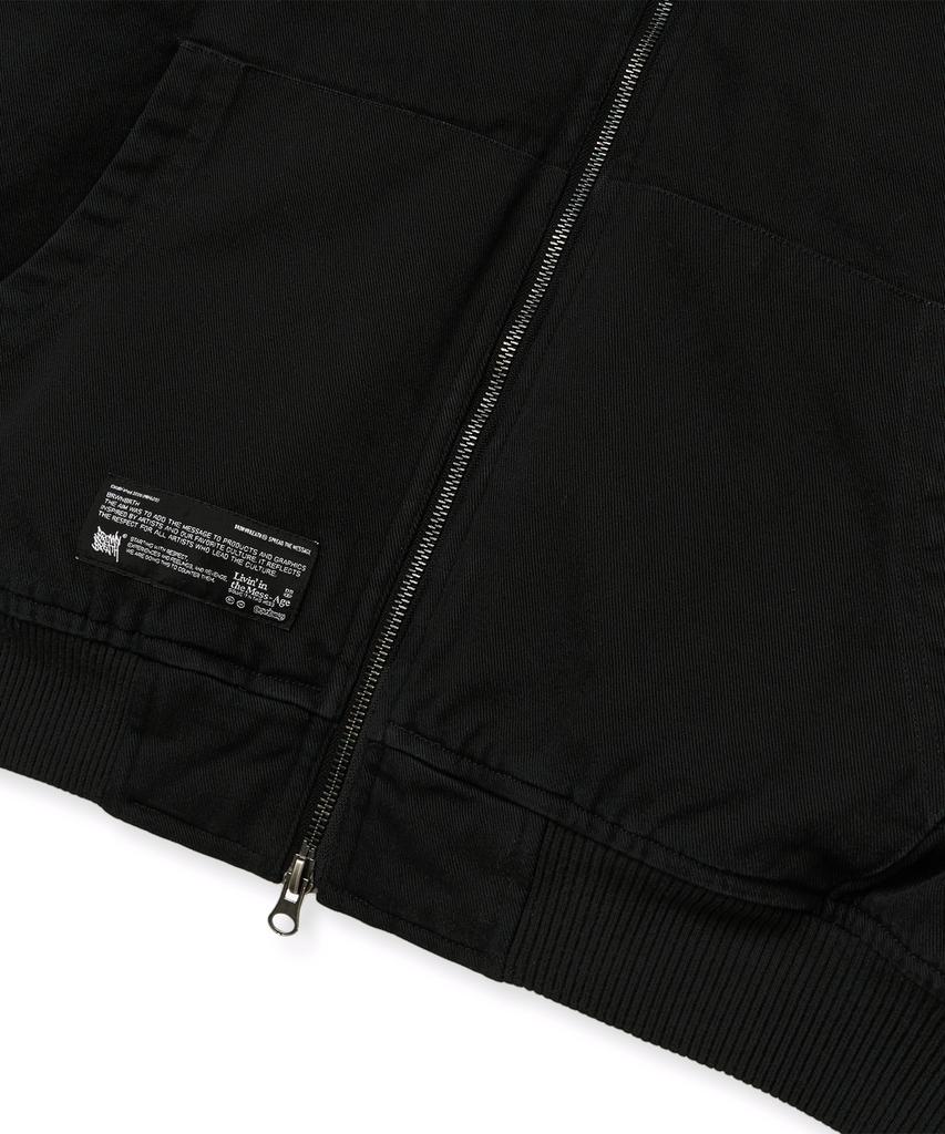 Brownbreath Bb Twill Washed Hood Zip Up - Black