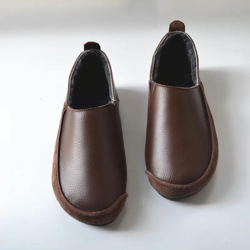 Модные мягкие наружные овчинные внутренние овчинные шерстяные теплые туфли на плоской — фото 5