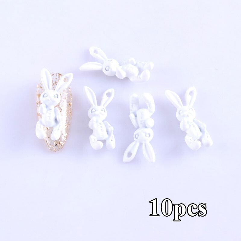 Schädel Hase Kaninchen Nail Art Dekor Harz Maniküre Werkzeuge DIY Dekoration matt niedlich