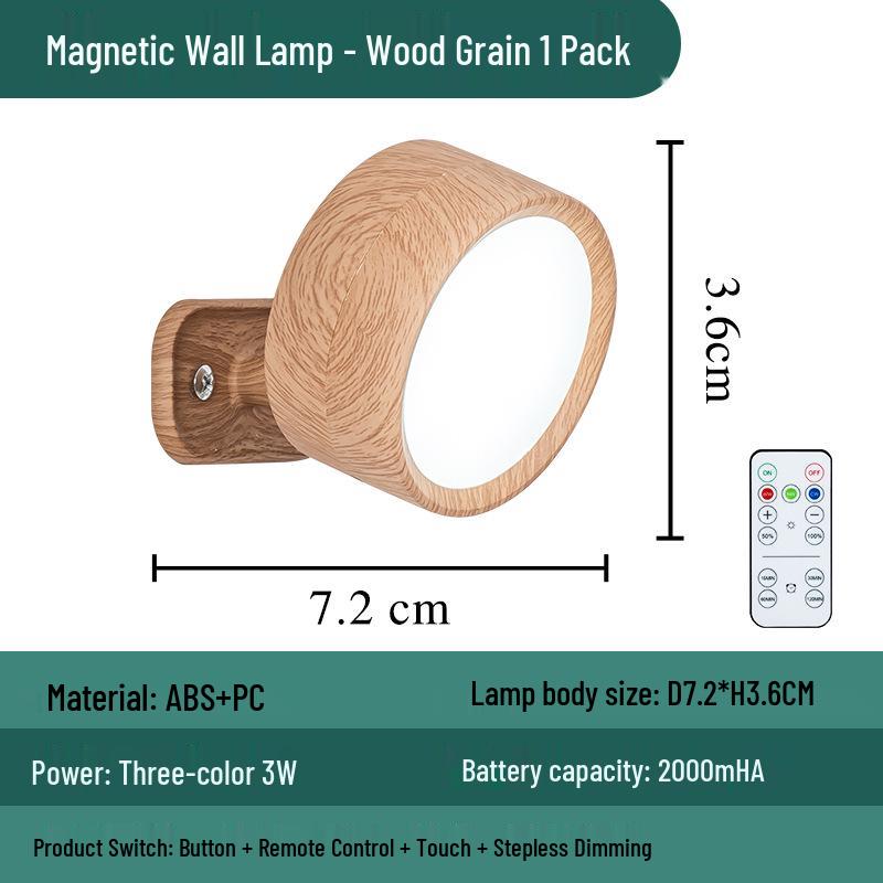 Wireless LED Magnetic Wall Lamp for Bedroom and Stairs with Night Light and Wireless Charging