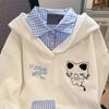 Mädchen Kapuzen-Sweatshirt im zweiteiligen Look für Frühling & Herbst - Trendiges Teenager-Oberteil