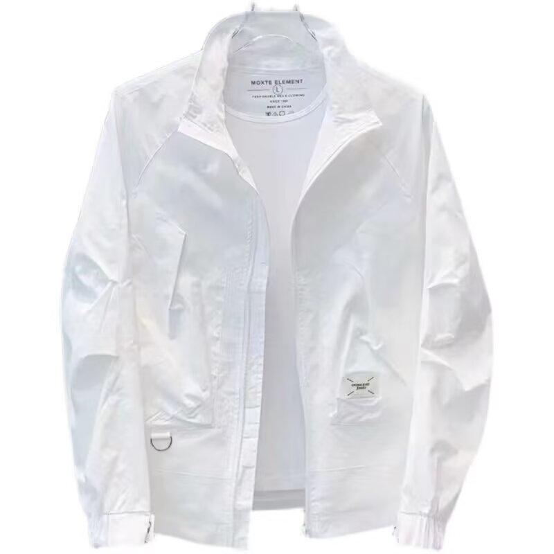 Mu Xi Summer Men's Trendy Solid Color Stand Collar Jacket - Handsome Casual Outerwear