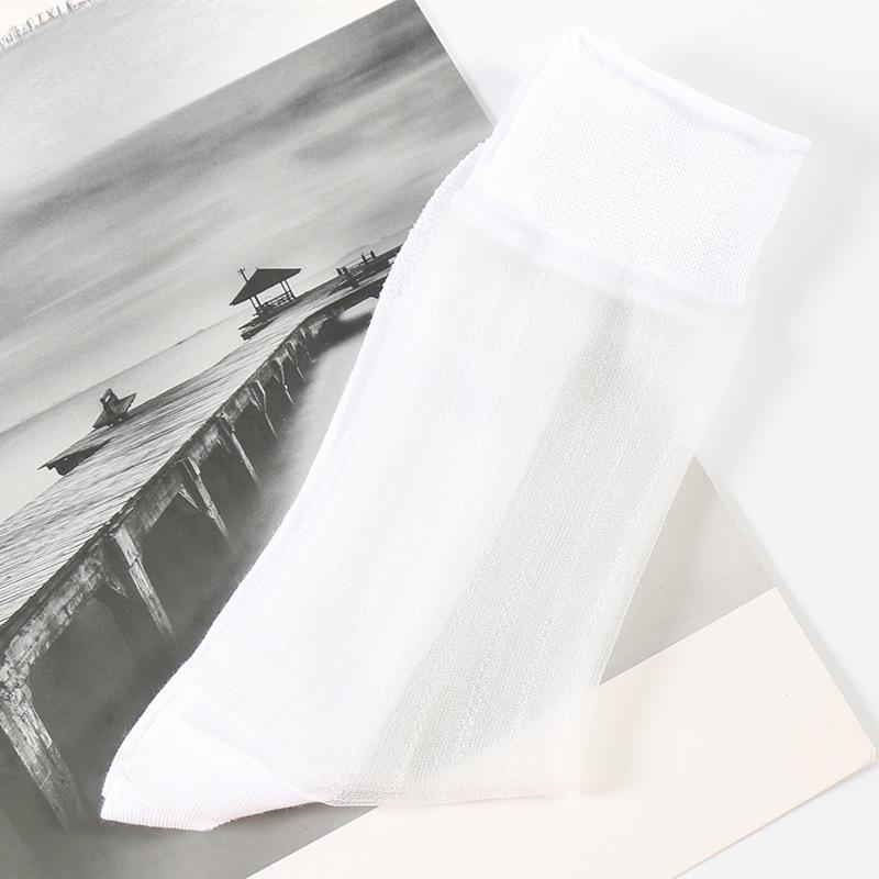 Men's Spring and Summer Simple Breathable Cylinder Crystal Stockings