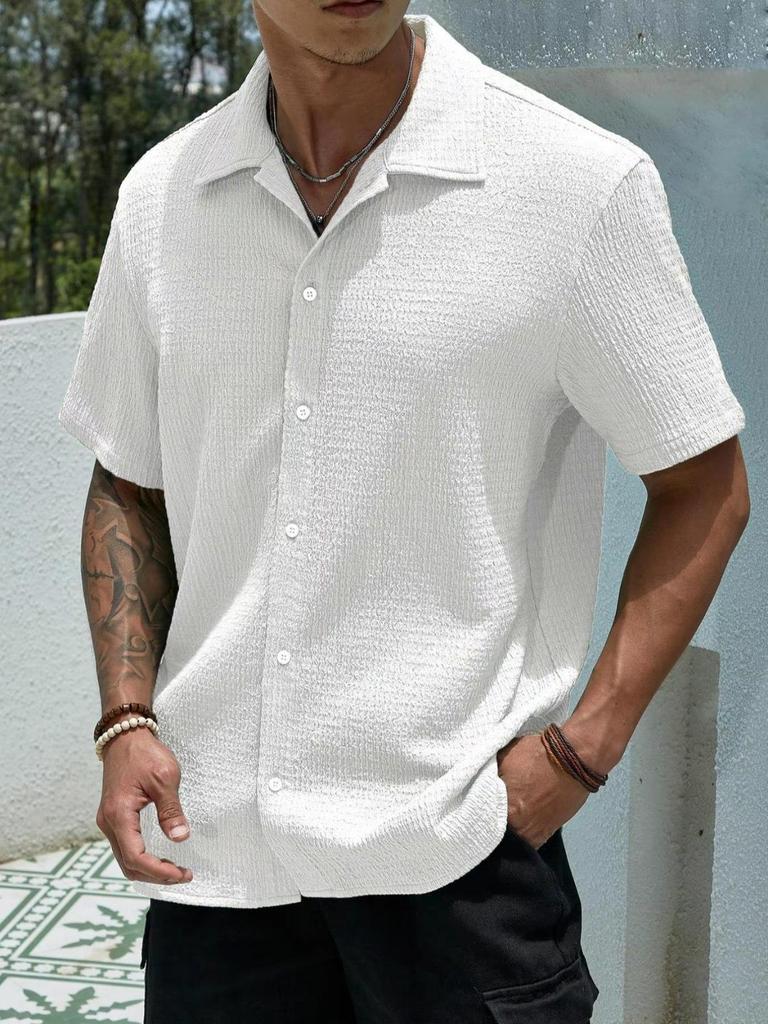 Men's Summer Solid Color Short Sleeve Shirt