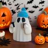 Halloween Ghost Figurine Cute Ghost Holding Phone And Cup Statue Small Ghost Tabletop Ornament for Halloween Home Decor