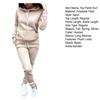 Women Plush Hoodie and Pants Set 2 Pcs Solid Color Long Sleeve Top Elastic Waist Ankle Banded Trousers Thick Sport Fitness Suit