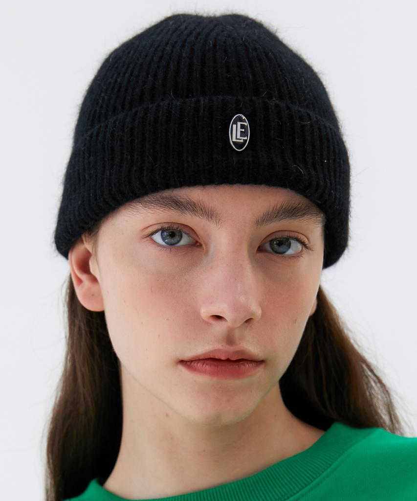 TRIP LE SENS Le Logo Angora Knit Beanie_Black