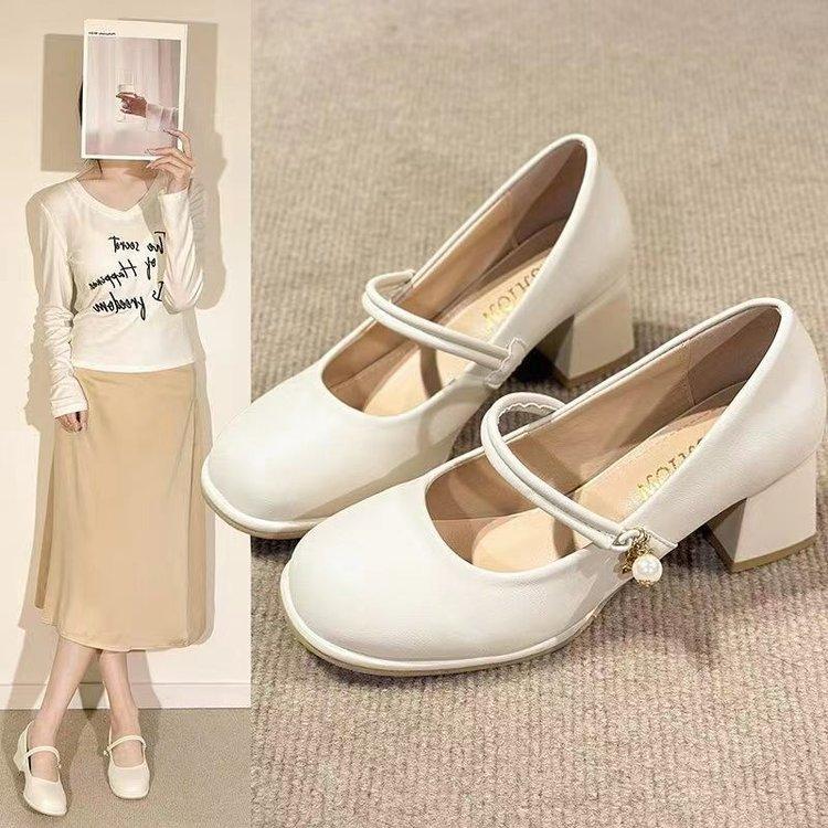 2025 Spring New Niche Design Female Mary Jane High Heels Soft Sole Not Tired Foot Comfortable Temperament Lady Single Shoes