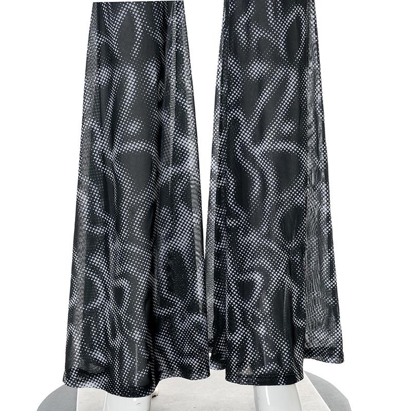 Waist High Women Summer Pants Pants Ladies Beach Sexy Seethrough Floralprint Trousers