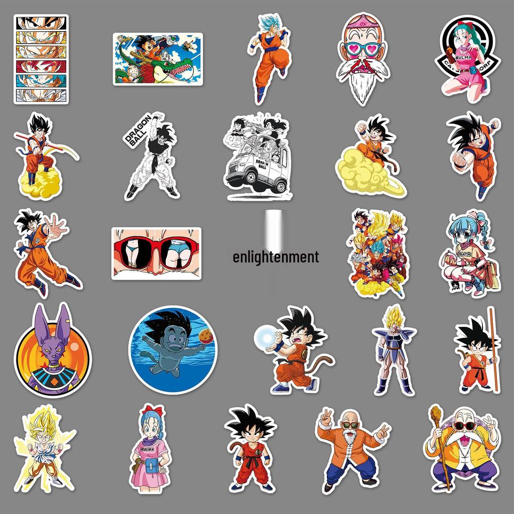 50 Dragon Ball Anime Character Stickers: Waterproof Decor for Suitcases, Phones, Computers, Guitars, and Notebooks.