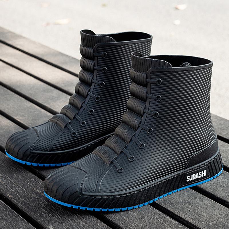 New fashion trend rain shoes men's short tube outer wear waterproof shoes couple's non-slip rain boots rubber shoes summer