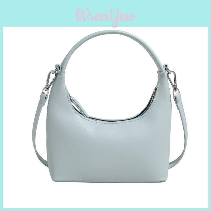 Pu Moon Shape Handbag For Women Summer Casual Fashion Purse With Zipper Closure