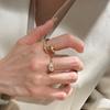 Bague Unique en Diamant Marquise à Porter des Deux Manières pour Femmes Mode Empilable Anneau Large Déclaration