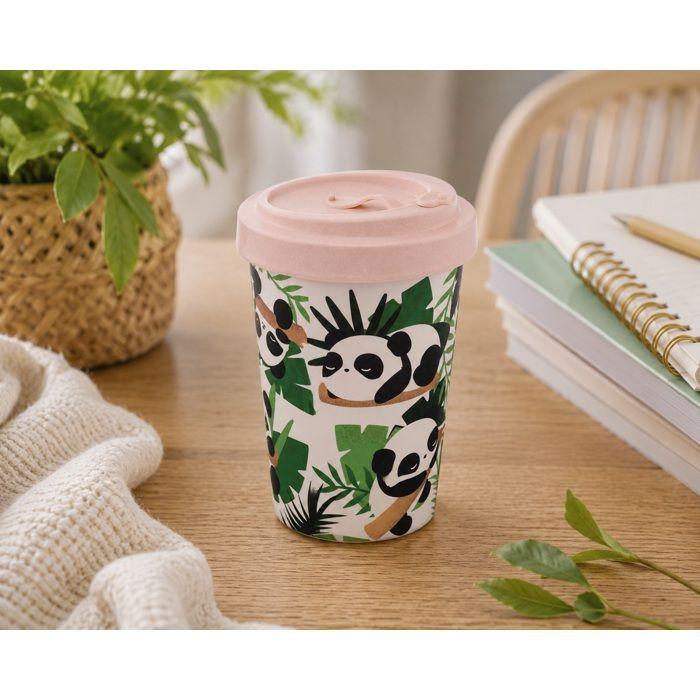 Mug de voyage - EDEN - Panda Tropical - 400 ml - Sans BPA - Compatible lave-vaisselle