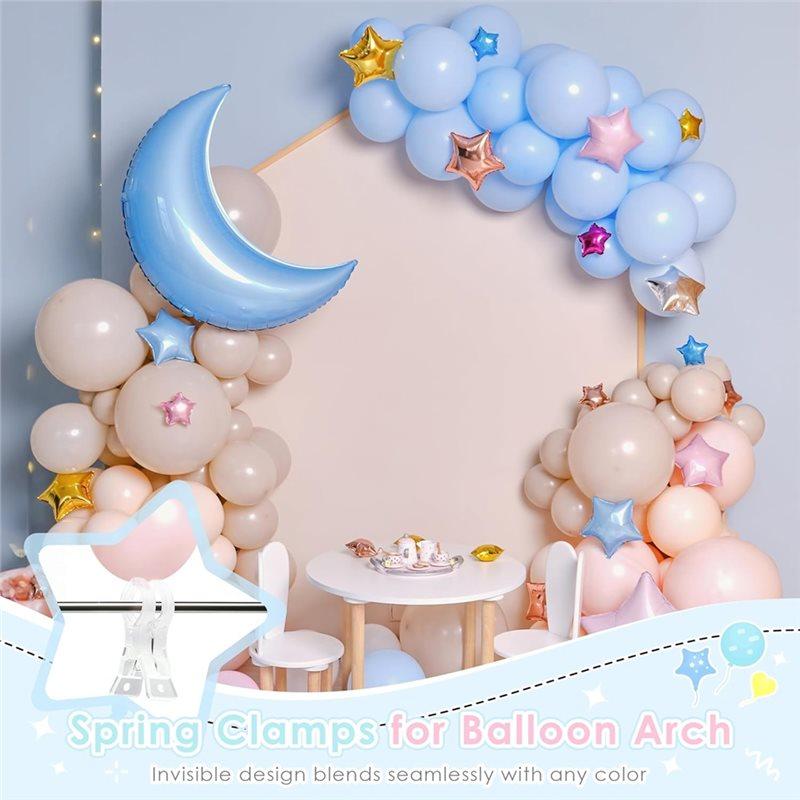 A60zspring Clamps, 10 Pcs 3.5 Inch Clear Plastic Clips For Balloon Arch Backdrop Crafting Decoration, Designmay