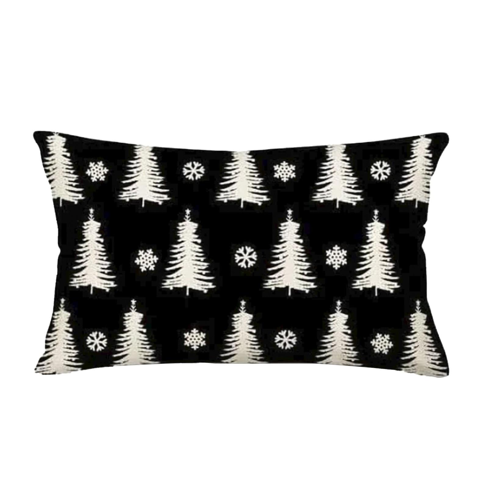 Winter New Christmas Christmas Eve Snowflake Linen Pillow Sets Home Living Room Cushions Cushions One Size чёрный 638₽