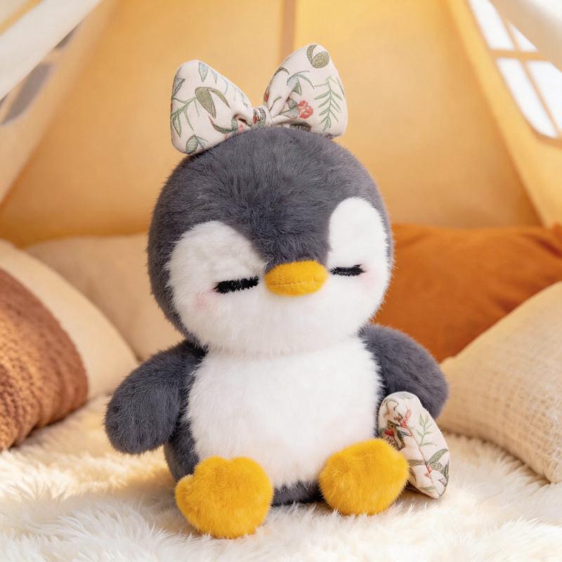 Cute Penguin Plush Toy For Babies Comforting Sleep Doll Fluffy Stuffed Animal Wearing Pajamas Pillow Ideal Birthday Gift