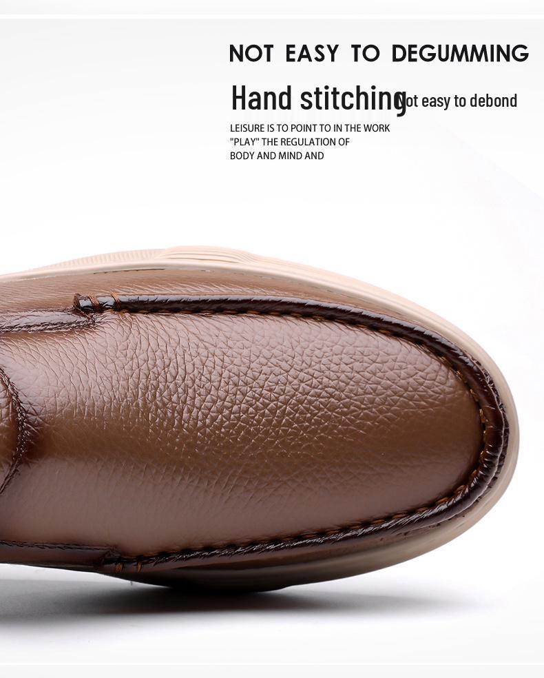 Chaussures décontractées à enfiler pour homme en cuir véritable Automne/Hiver 2025