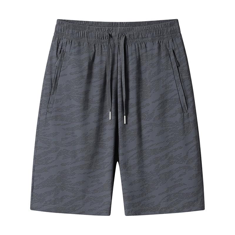 Men's Ice Silk Five Quarter Shorts, Quick Drying Casual Outer Shorts, Thin Loose Straight Leg Oversized Beach Pants