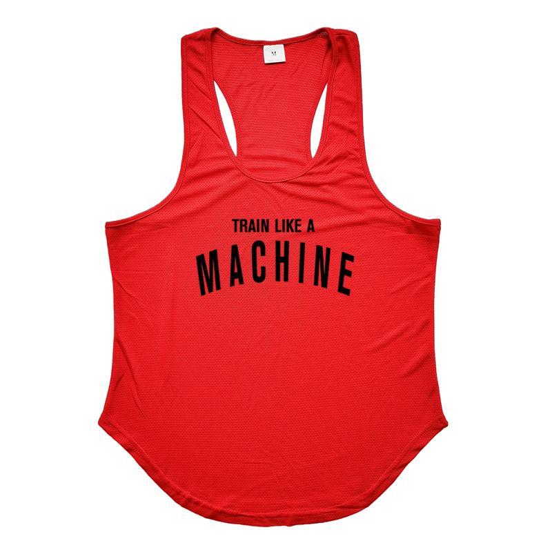 Muscleguys TRAIN LIKE A MACHINE Gym Tank Tops Men Running Vests Fitness Clothing Mens Bodybuilding Stringer Tanktop Summer Sports Clothing