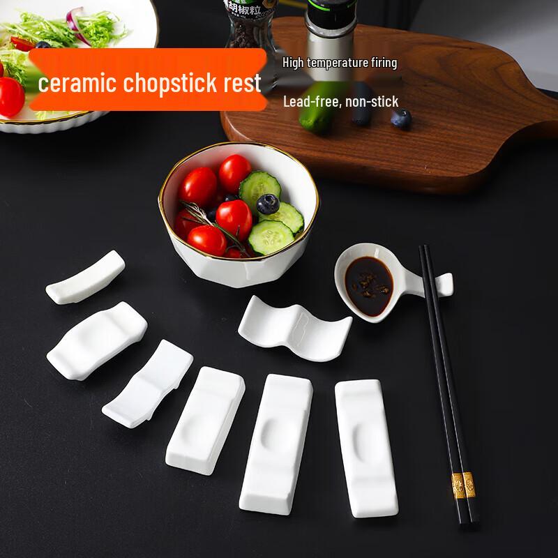 Huabeishi Ceramic Chopstick Rests - 10 Pack