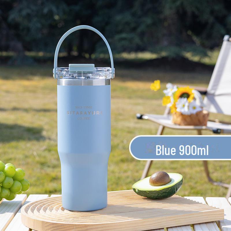High-Quality Stainless Steel Thermos with Dual Straw - Perfect for Fitness Enthusiasts and Car Use