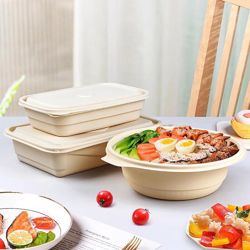 Einweg-Lebensmittelbehälter mit 2 Fächern aus Maisstärke