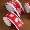2M Rode Fluweel Linten met Kerst Witte Rand voor Strik DIY Knutselen Cadeaus Inpakken Bruiloft Feest Kerstboom Decoratie
