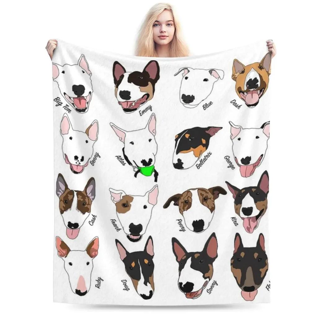 Glasgow Bull Terrier Club Blanket Soft Warm Flannel Throw Blanket Cover for Bed Living Room Picnic Travel Home Couch