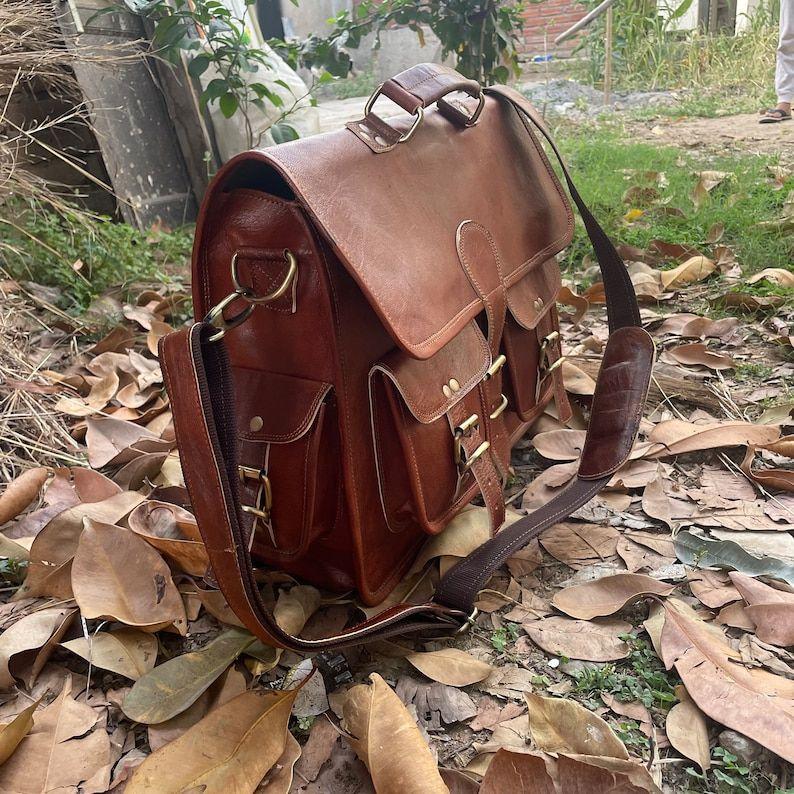 Borsa a tracolla in pelle da 18 pollici per valigetta per laptop La  migliore borsa per computer in difficoltà, borsa fatta a mano per uomo,  borsa in