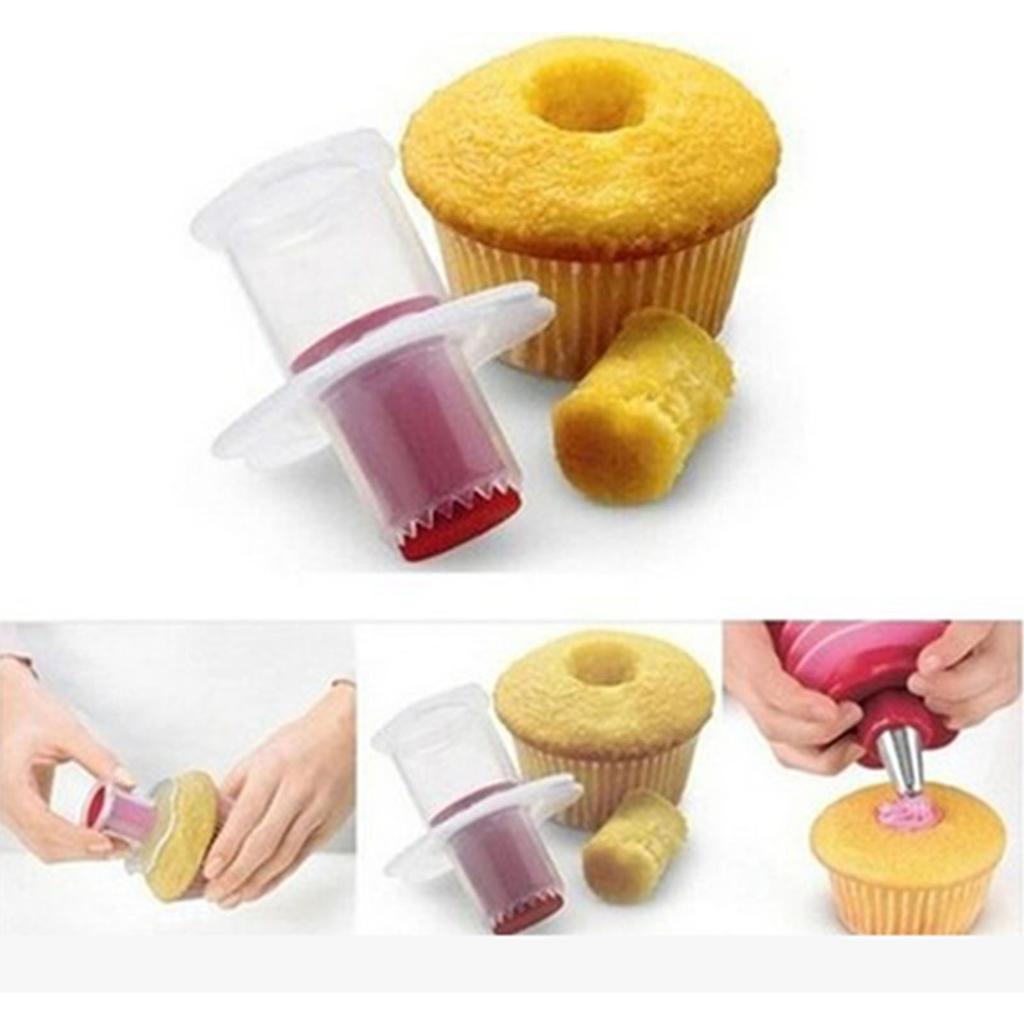 Muffin Cupcake Corer Plunger Cutter PP Material DIY Cupcake Corer Decorating Divider Cake Filler Muffin Cake Filling Tools