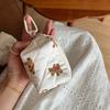 Quilted Quilted Earphone Bag Cute Mini Toast Bag Card Bag Coin Purse Hanging Bag with Hook