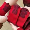 New Year's Prosperity and Good Luck Red Socks Get Rich Quickly Cotton Socks Autumn and Winter Women's Personality AB Three-dimensional Characters