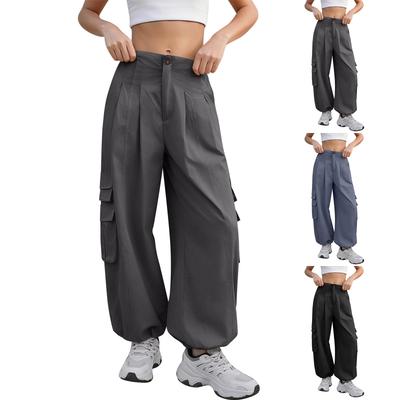 Women’s Loose Casual Pants – Quick-Dry Cargo Pants With Drawstring