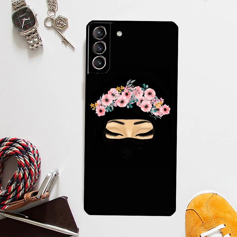 Étui Musulman Hijabi pour Filles Samsung Galaxy S24 S23 S22 Ultra Note 20 10 S8 S9 S10 Plus S20 FE S21 FE Housse