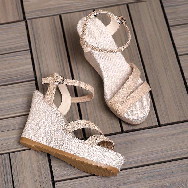 Fashion High Heels Women Platform Sandals Designer Wedges Fashion Buckle Shoes 2025 Summer New Casual Pumps Dress Party Sandalias Mujer
