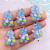 10PCS Kawaii Resin Colorful Candy Color Cartoon Bowknot Cats Figurines Flat Back Scrapbook DIY Home Decor Crafts Accessories