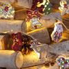 Christmas Fairy String Lights Garland Santa Claus Snowman Xmas Tree Mittens Socks Battery Operated Lights Xmas Lamp Decor