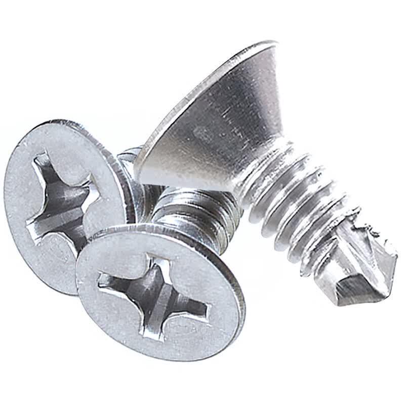 Bingyu BX-7 410 Stainless Steel Cross Recessed Countersunk Self-Drilling Screws