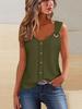 2026 Summer Women's Sleeveless Spaghetti Strap Buttoned Fashion T-Shirt Vest