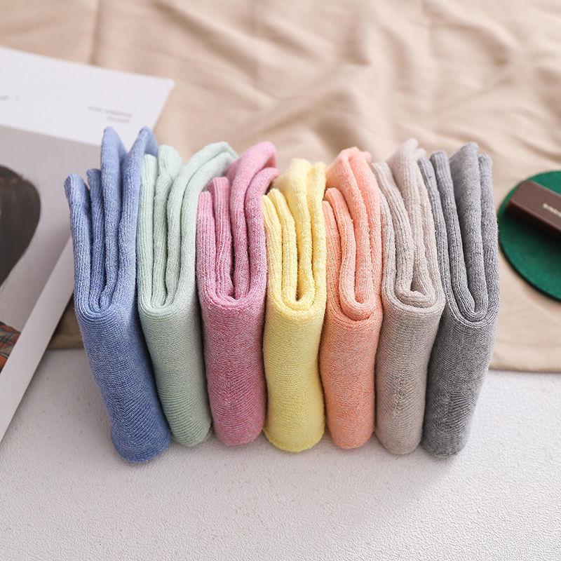 Women's Thick Fleece-Lined Mid-Calf Socks: Warm, Terry Autumn & Winter Floor Socks