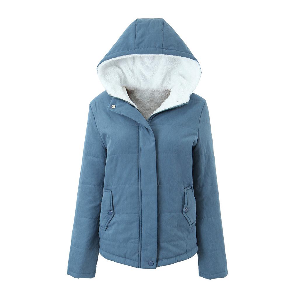Autumn and Winter New Padded Thickened Women's Hooded Cotton Clothes College Style Long-sleeved Bread Clothing Cotton