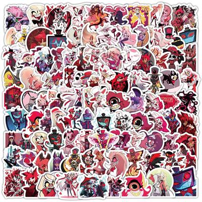 100 New Hell Stickers, Anime Character DIY Handbook Stickers, Mobile Skateboard Decoration Stickers