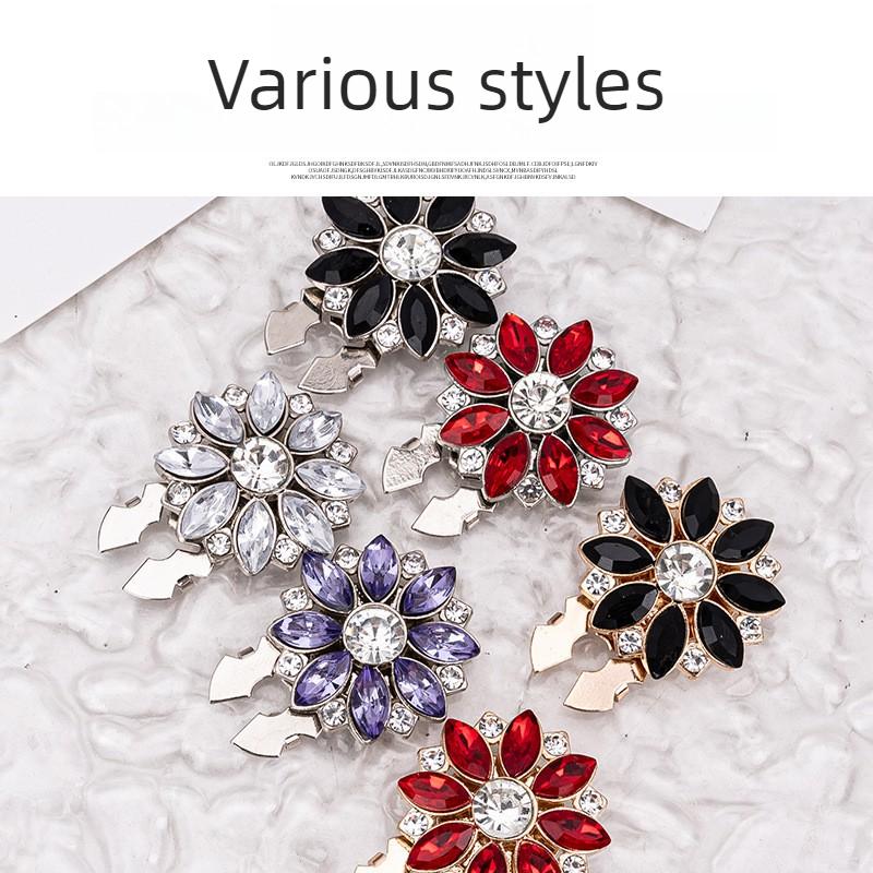 10pcs Crystal Pearl Button Covers Detachable Clip-On Shirt Coat Decorative Buttons Sewing Button for DIY Blouses Clothing