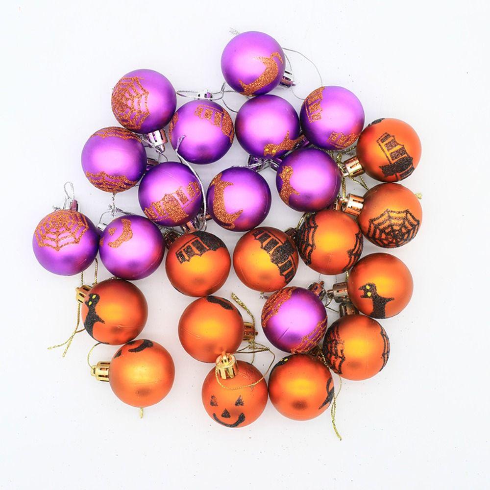 12PCS/Box New Painted Ball Halloween Ornament DIY Crafts Painted 4cm Desktop Decoration Party Gift Halloween Decoration